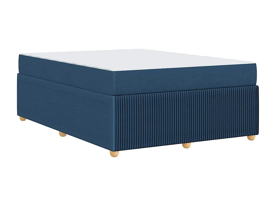 Cadre de lit avec matelas avec matelas Bleu 160 x 200 cm tissu