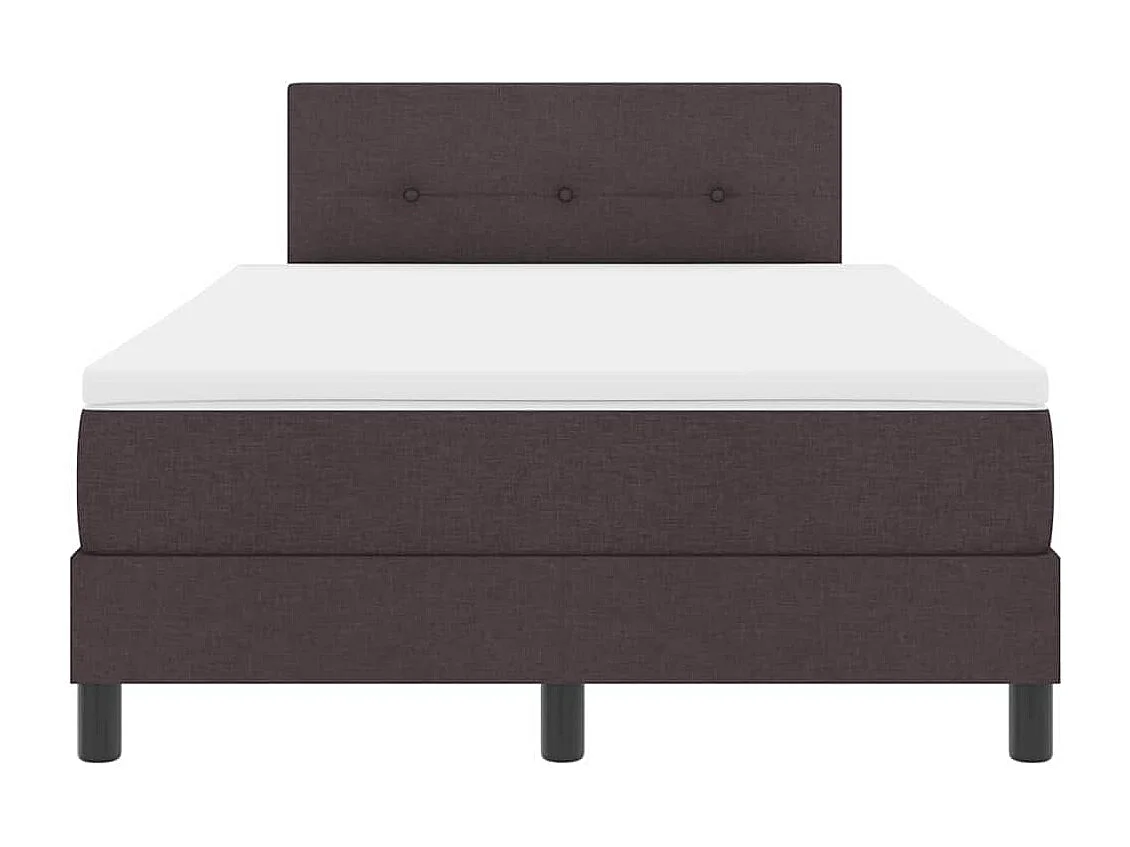 Cama tipo Box Spring Marrón Oscuro 120 x 200 cm tela