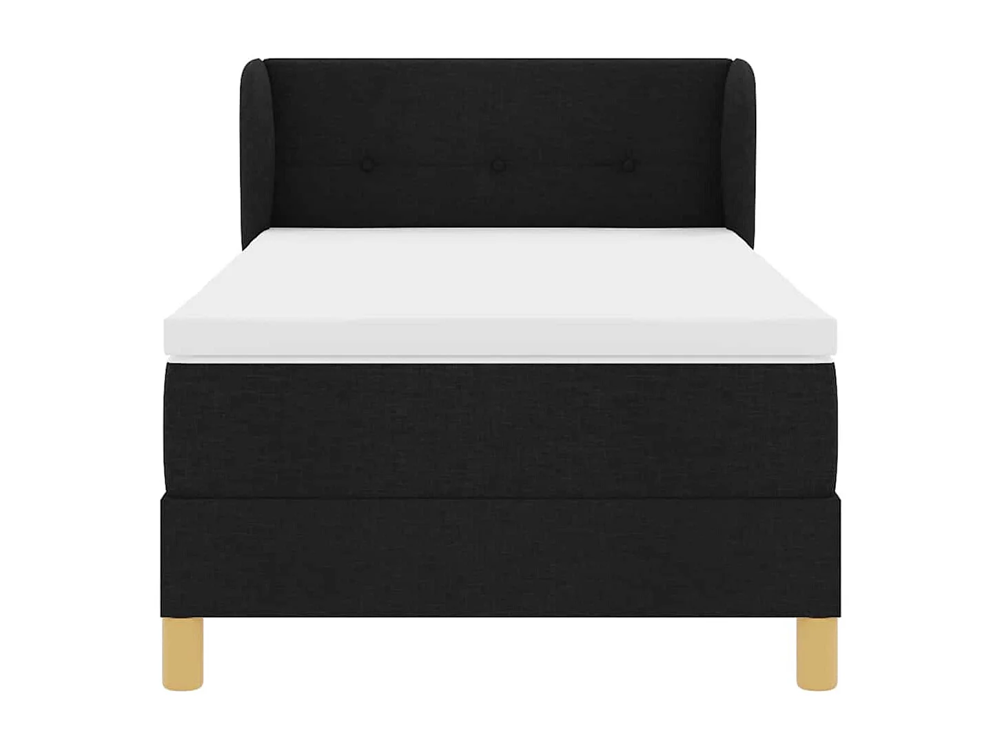 Cadre de lit avec Matelas Crème 90x200 cm Tissu Noir