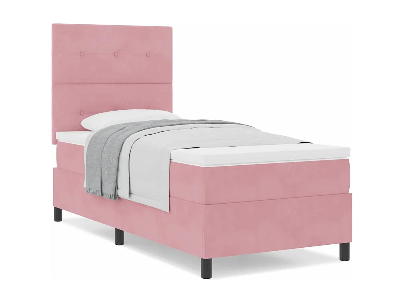 Cadre de lit avec matelas Rose 90 x 190 cm Velours