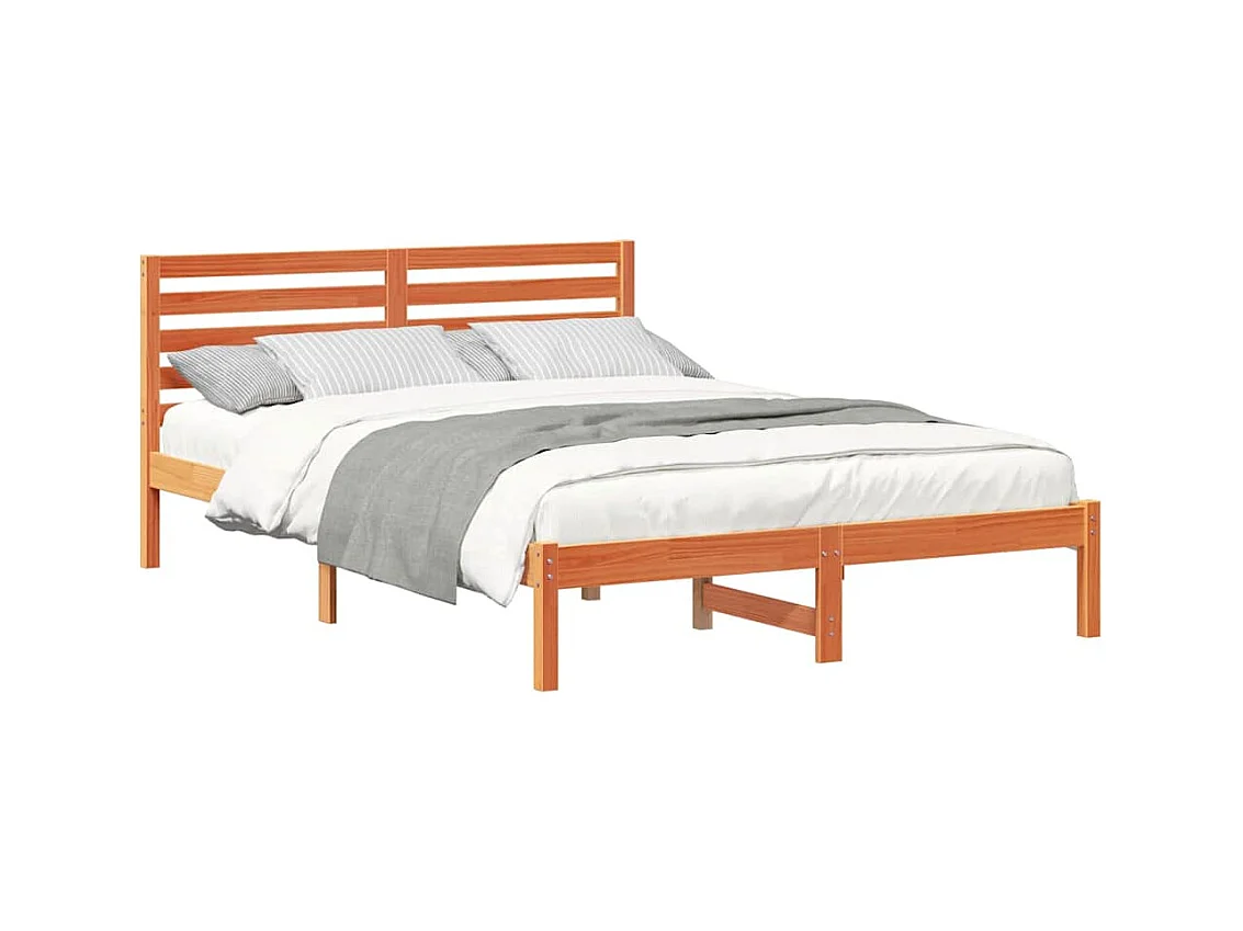 Bedframe Wasbruin 140 x 210 cm Massief grenenhout