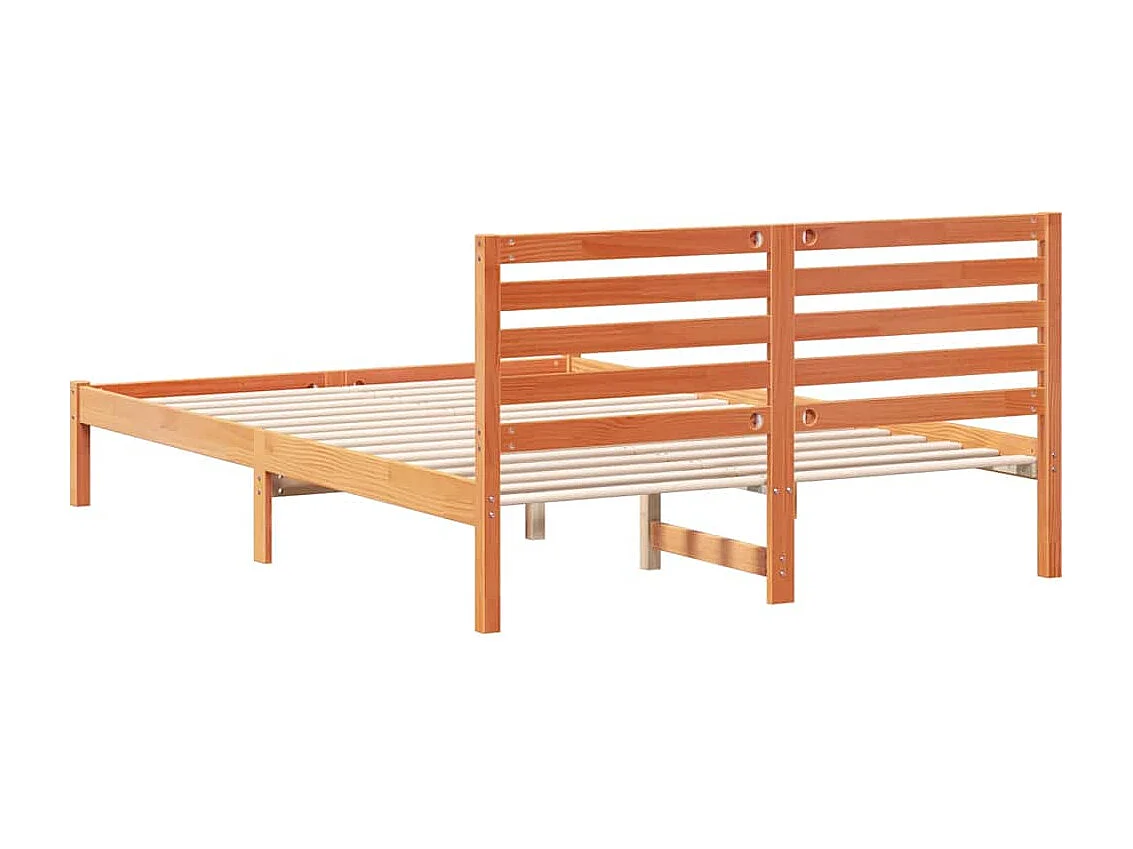 Cadre de lit Marron cire 140 x 210 cm Bois massif en pin