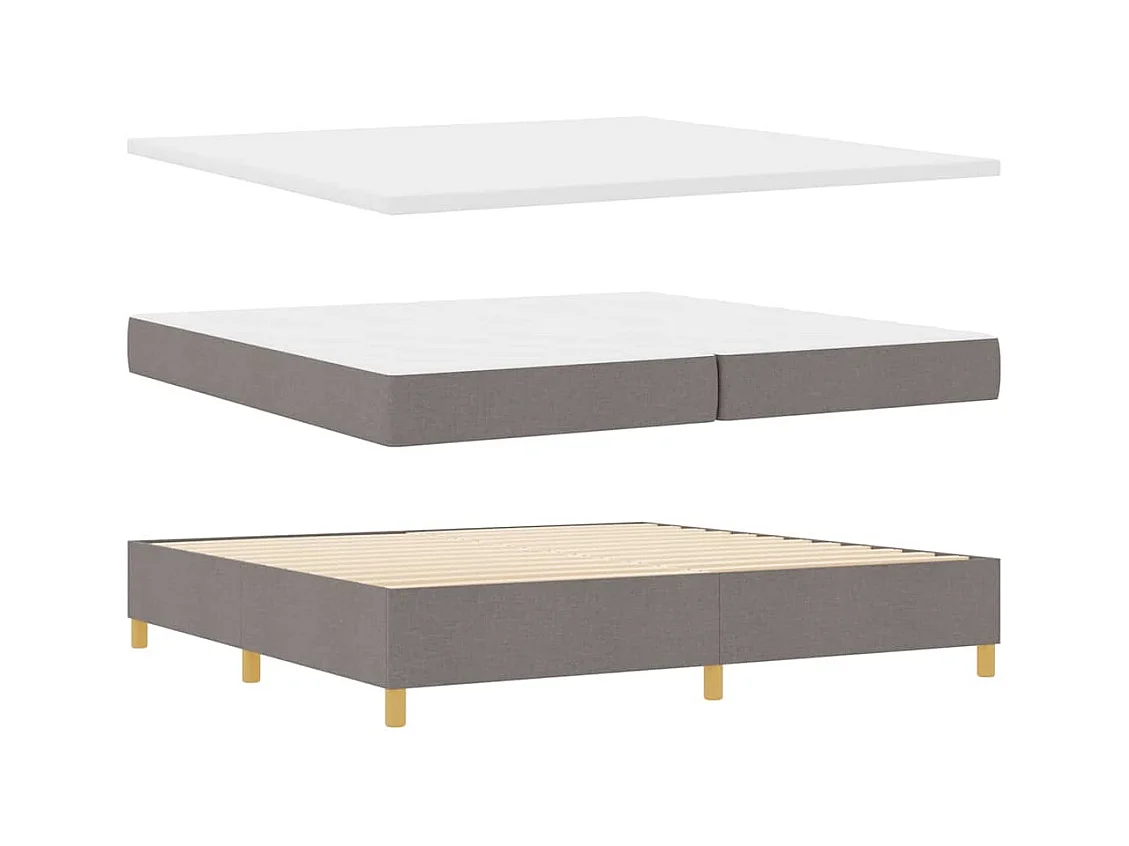 Cadre de lit avec matelas Taupe 200 x 200 cm tissu