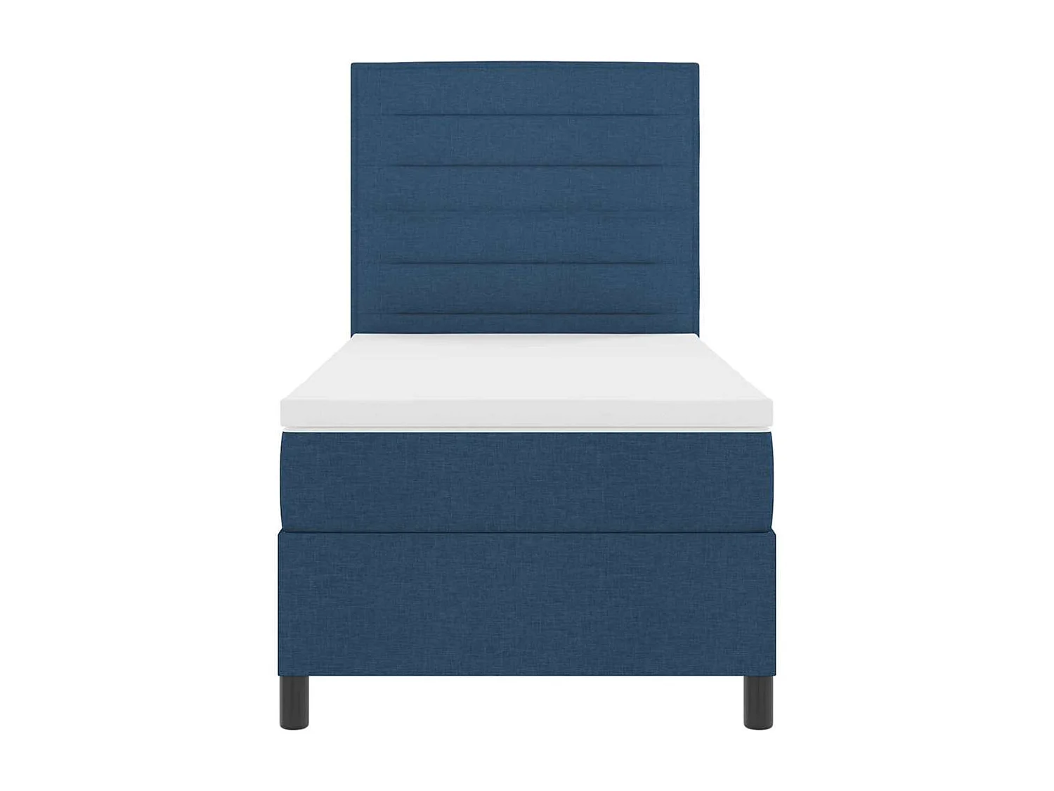 Cadre de lit avec matelas Bleu 90 x 190 cm tissu