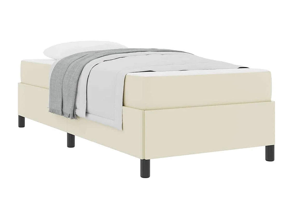 Estructura de cama con colchón con colchón Crema 100 x 200 cm