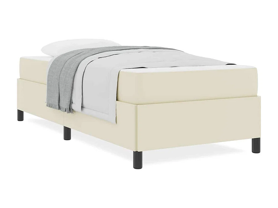 Estructura de cama con colchón con colchón Crema 100 x 200 cm