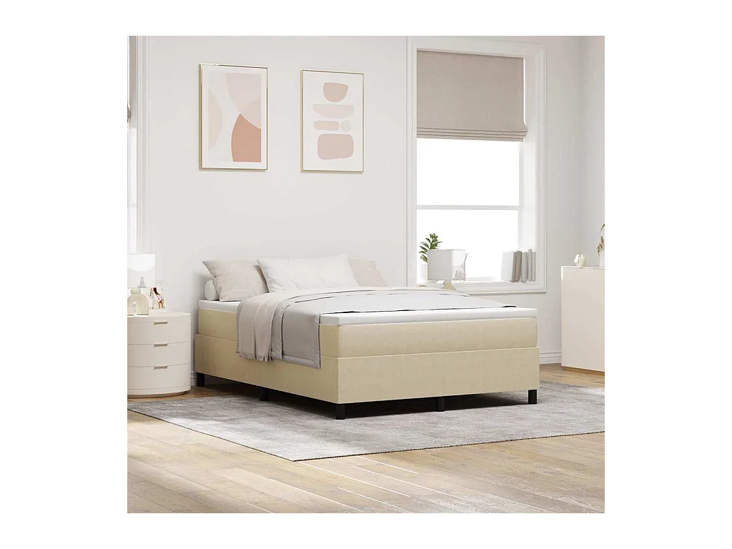 Boxspring bed Grijs Groen 140 x 200 cm Katoenen stof