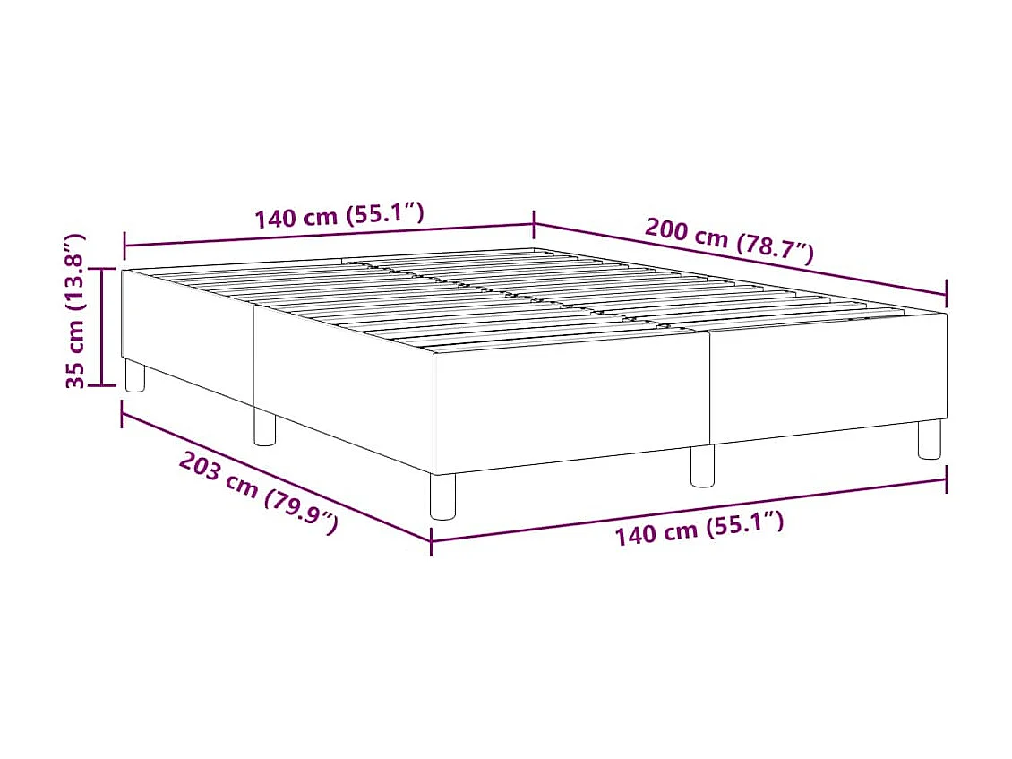 Cama tipo Box Spring Verde grisáceo 140 x 200 cm Telas de pana