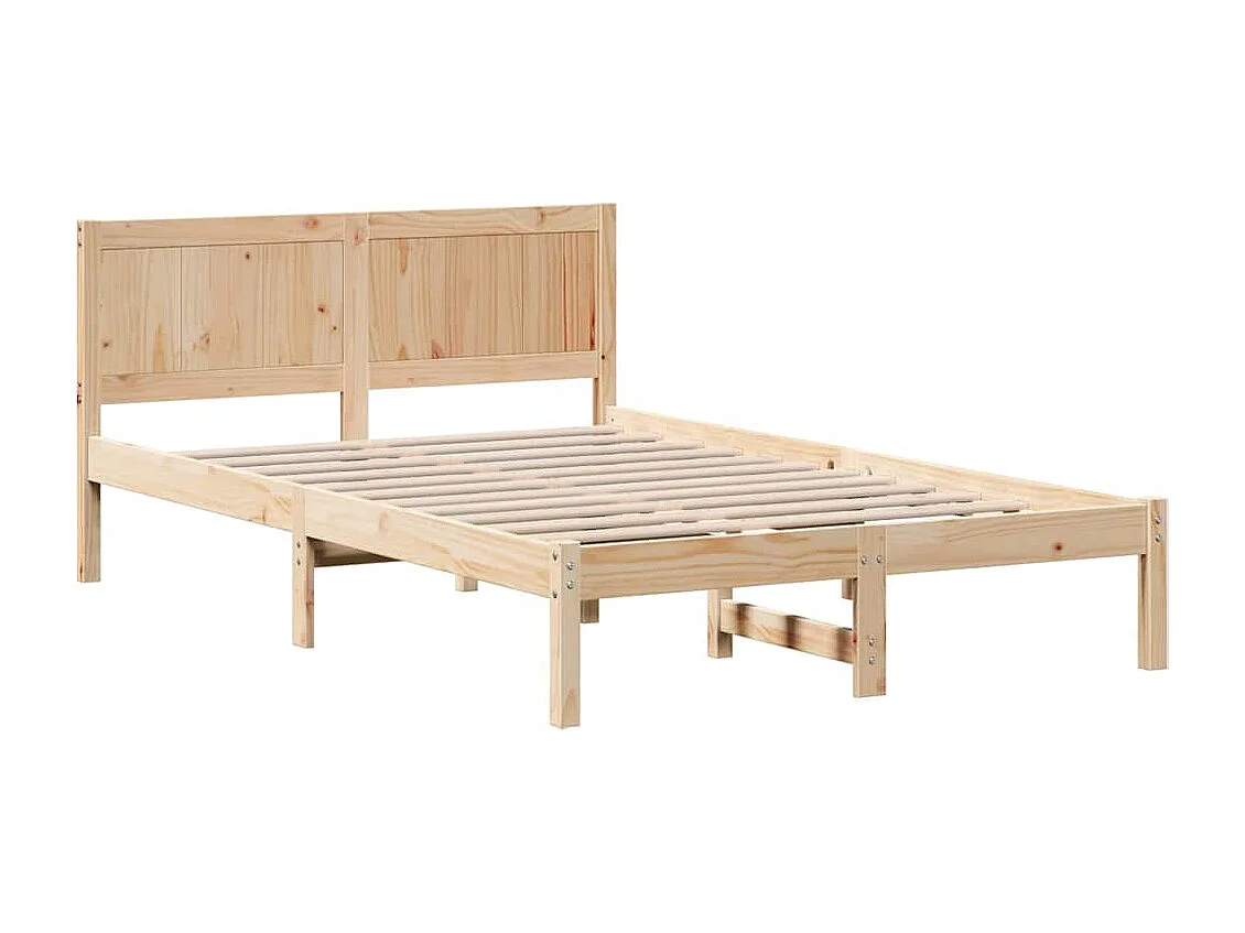 Estructura de cama Marrón 120 x 190 cm Madera maciza de Pino