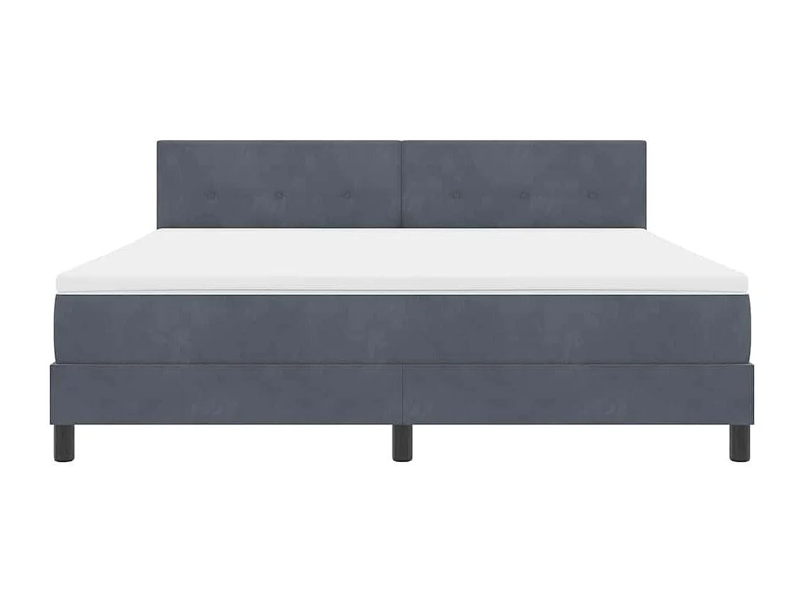 Cama tipo Box Spring Gris oscuro 180 x 200 cm Terciopelo