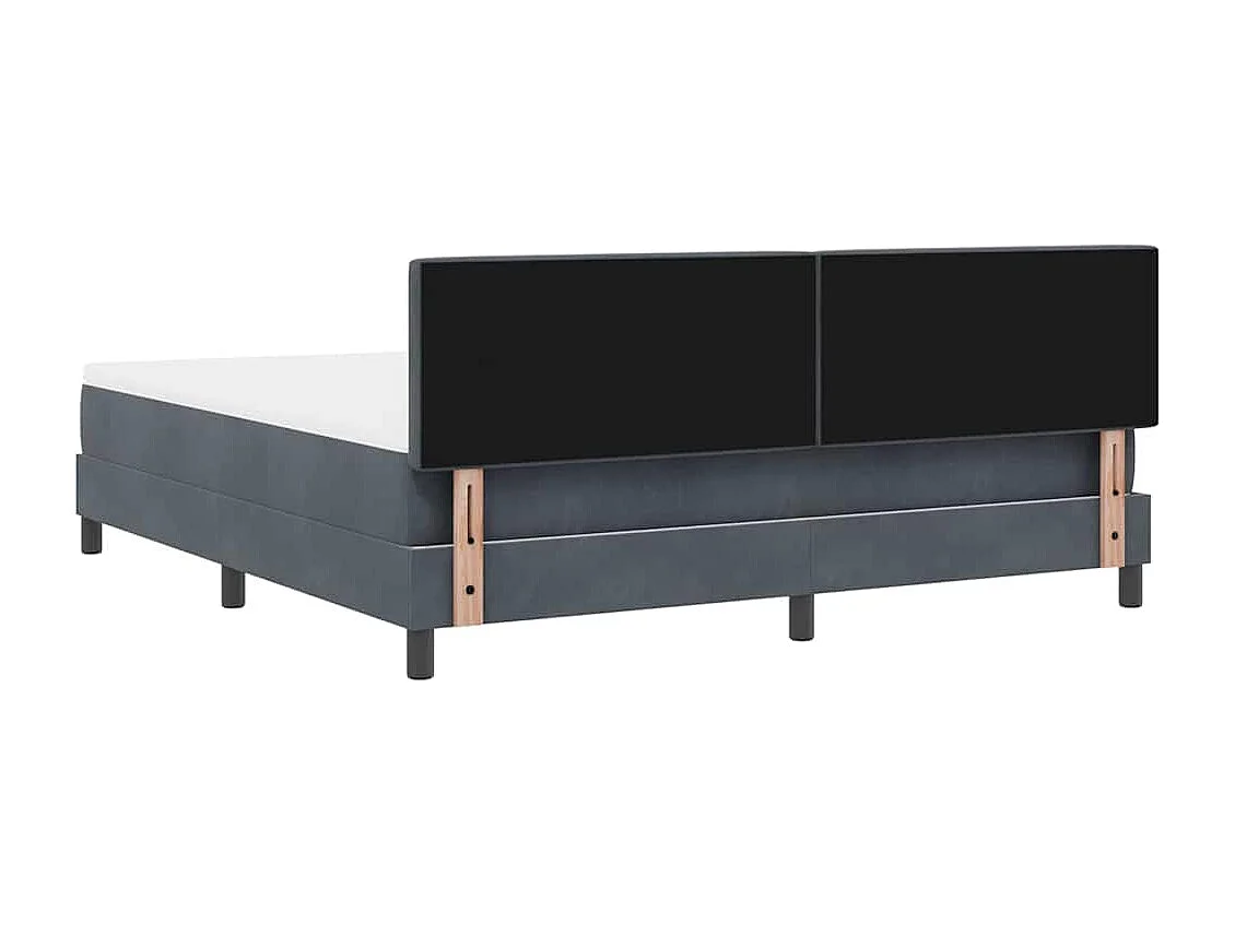 Cama tipo Box Spring Gris oscuro 180 x 200 cm Terciopelo