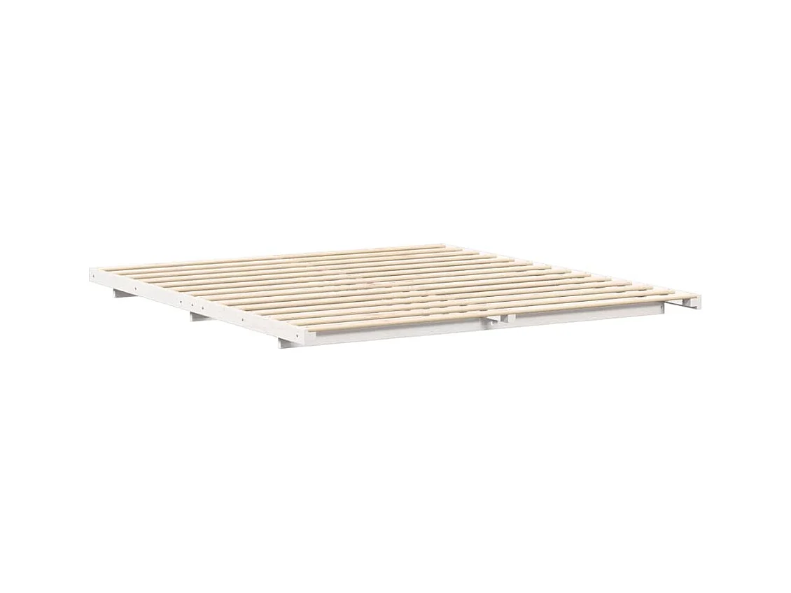 Estructura de cama Blanco 200 x 200 cm Madera maciza de pino