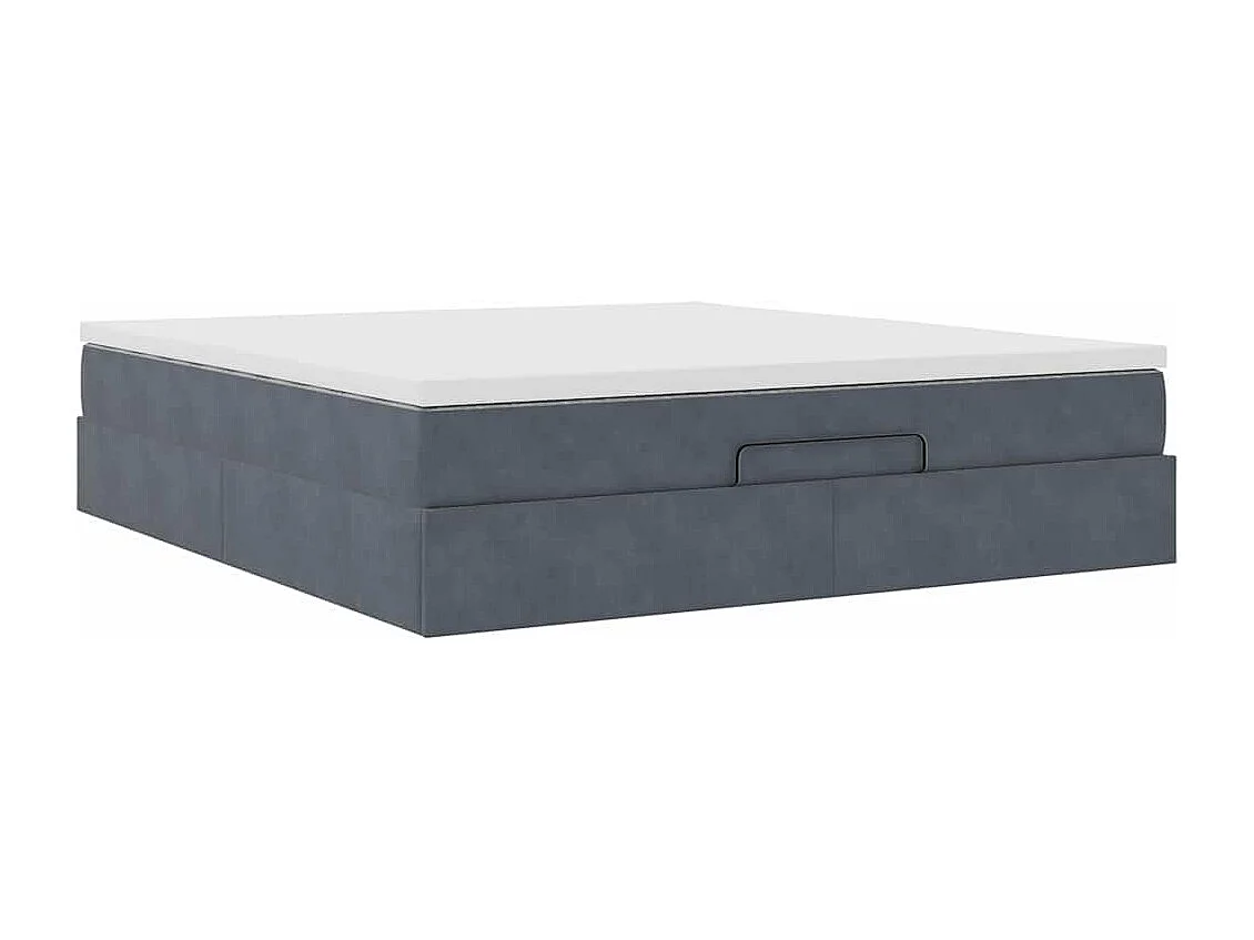 Ottoman bed met matras 160x200cm fluweel donkergrijs