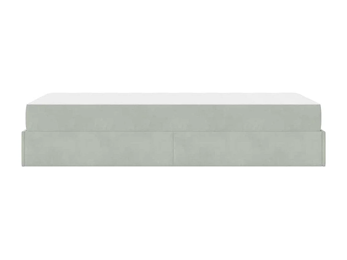 Cadre de lit avec matelas Gris clair 90 x 200 cm Velours