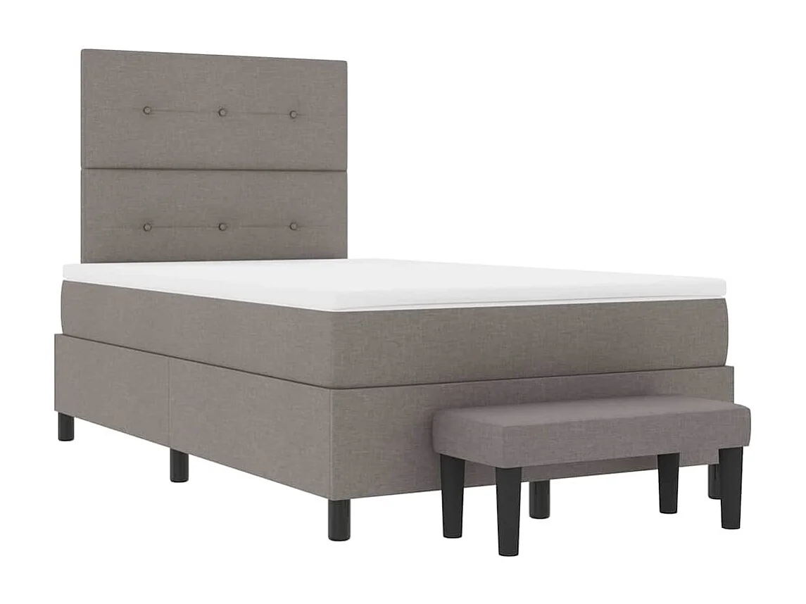 Cadre de lit avec matelas Taupe 120 x 190 cm tissu
