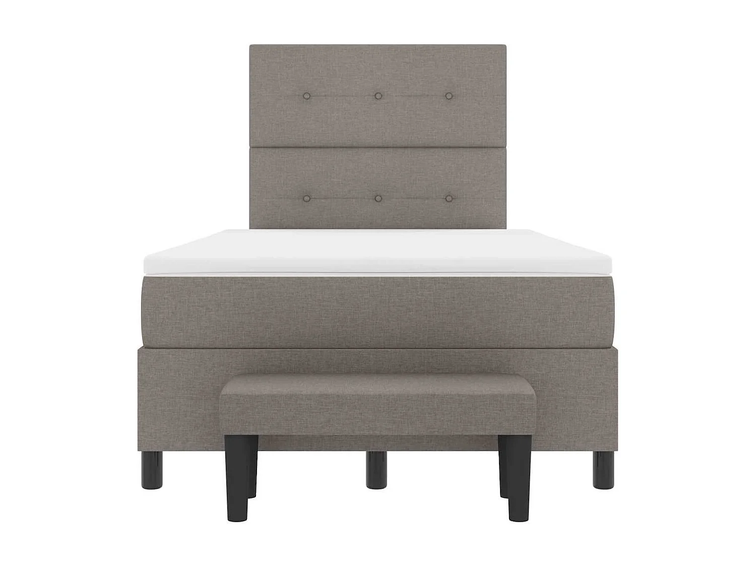 Cadre de lit avec matelas Taupe 120 x 190 cm tissu