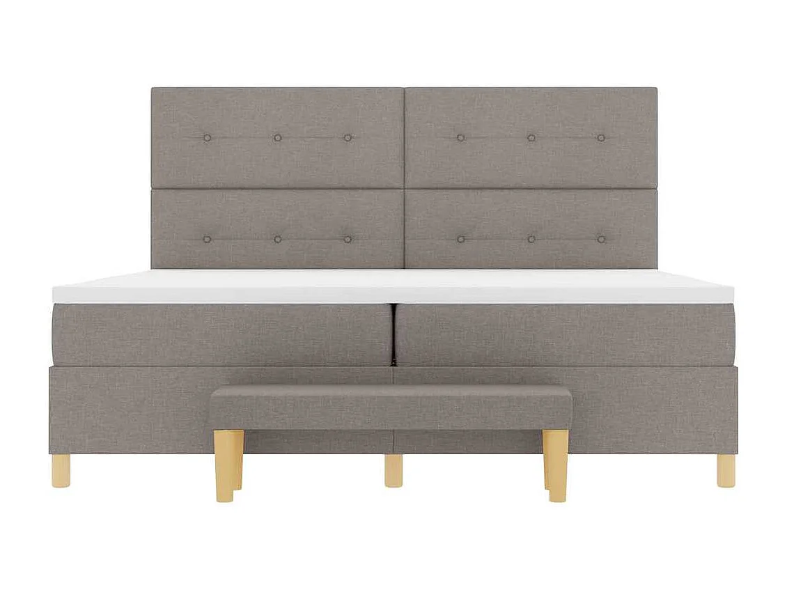 Cama tipo Box Spring con colchón Taupé 200 x 200 cm tela