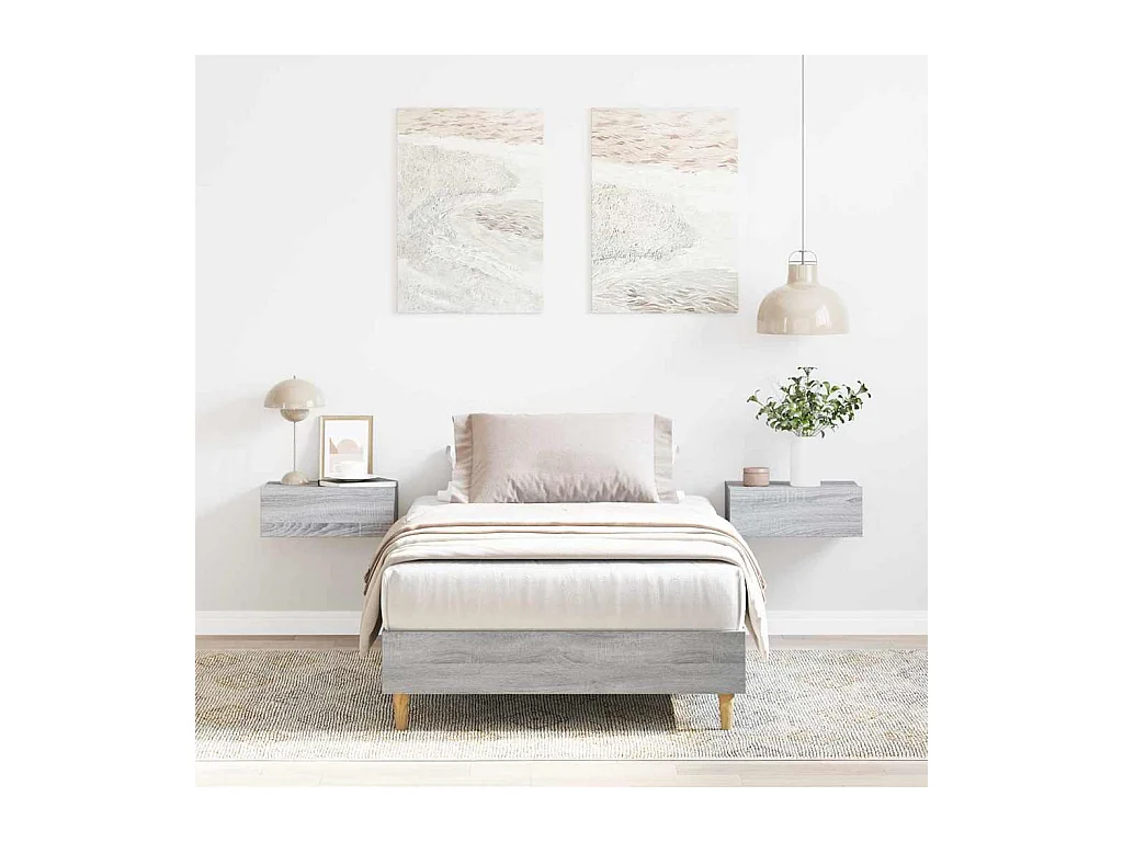 Cadre de lit Sonoma gris 90 x 200 cm Bois d'ingénierie