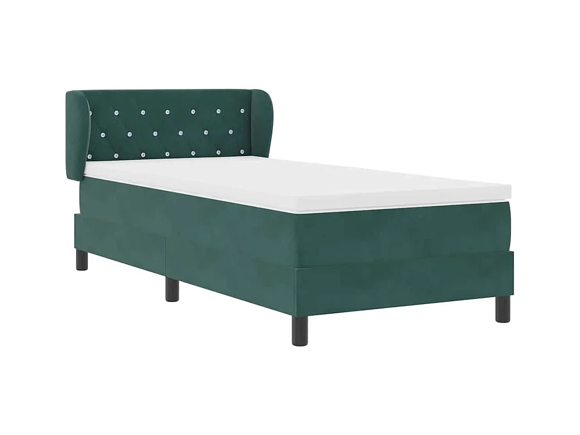 Cadre de lit avec matelas gris foncé 80x200 cm en velours