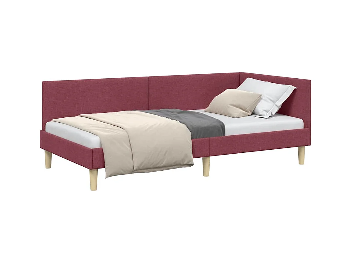 Cadre de lit d'angle Autre Rouge bordeaux 90 x 190 cm