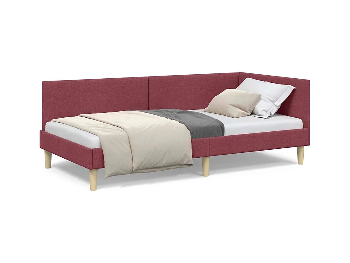 Cadre de lit d'angle Autre Rouge bordeaux 90 x 190 cm