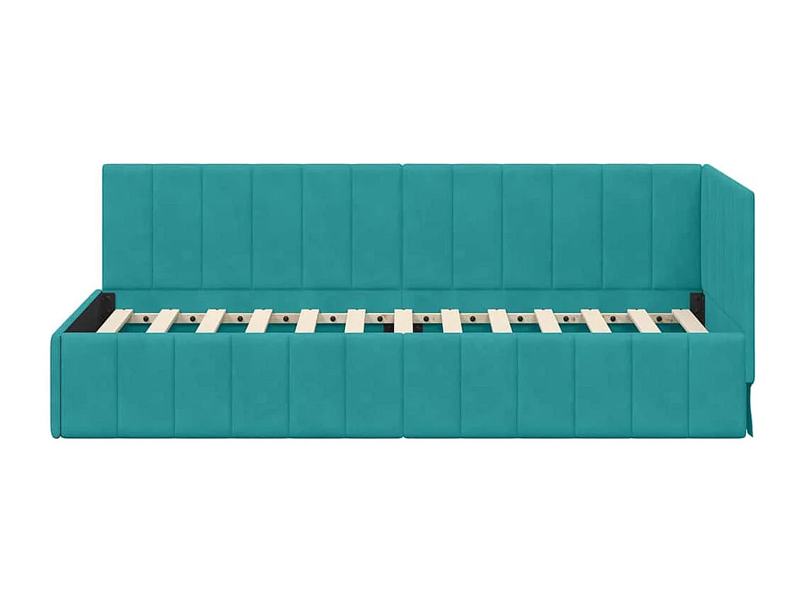 Cadre de lit d'angle Turquoise 80 x 200 cm Velours