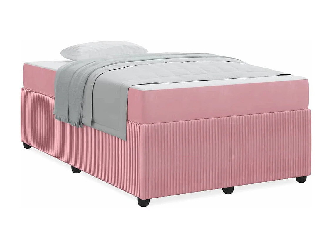 Cadre de lit avec matelas Rose 120 x 200 cm Velours