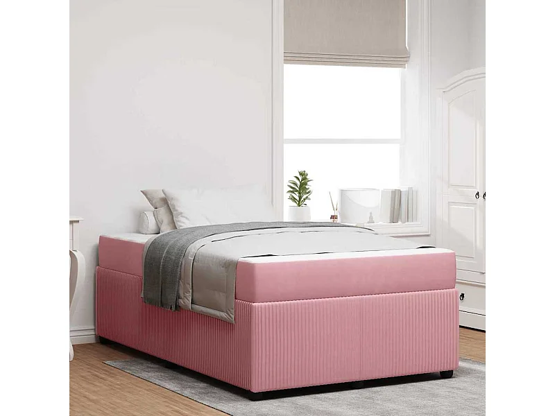 Cadre de lit avec matelas Rose 120 x 200 cm Velours