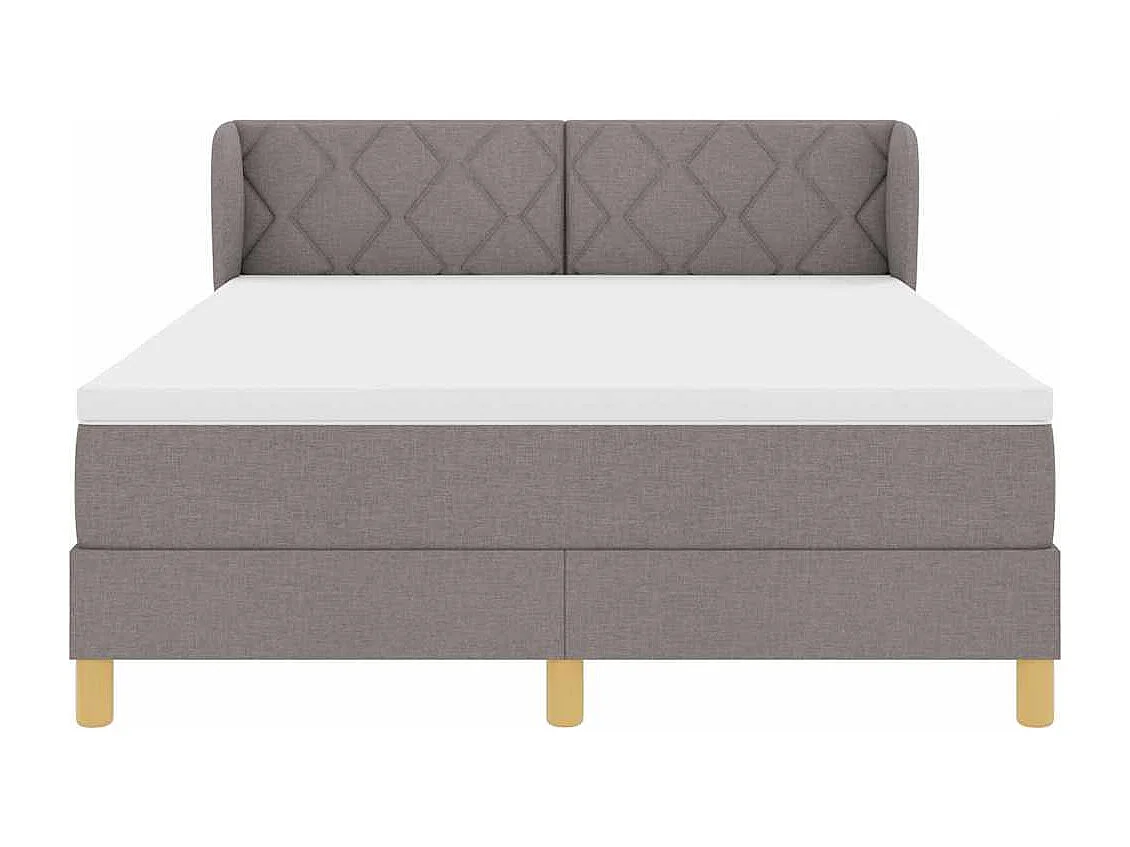 Cadre de lit avec Matelas Crème 90x200 cm Tissu Taupe
