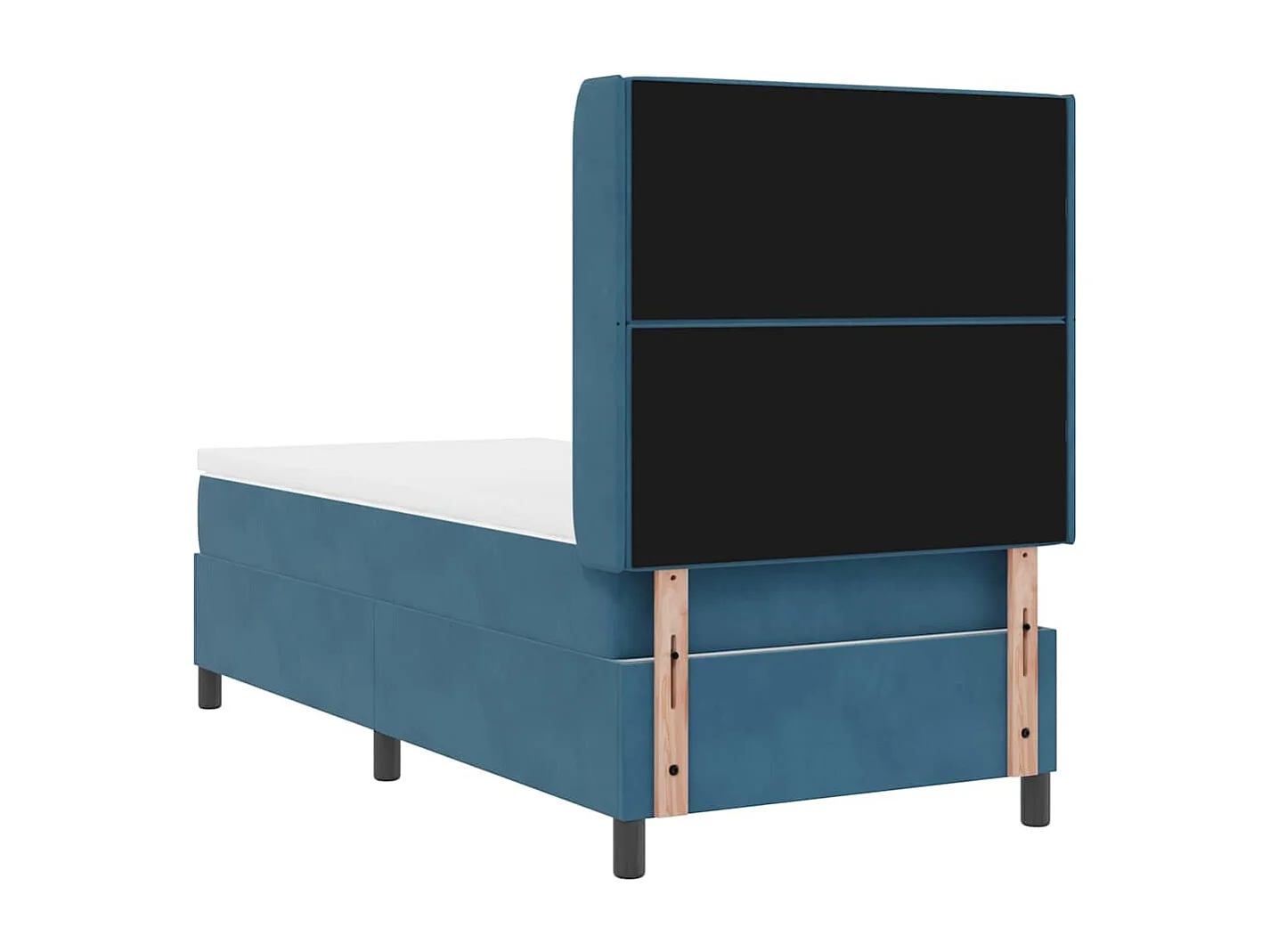 Cama con Box Spring LED y Colchón Azul 90 x 200 cm Terciopelo