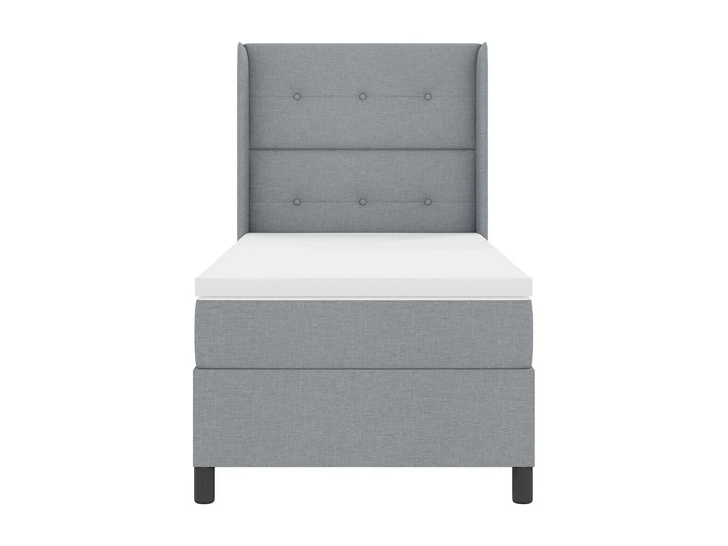 Cadre de lit avec matelas Gris clair 80 x 200 cm tissu