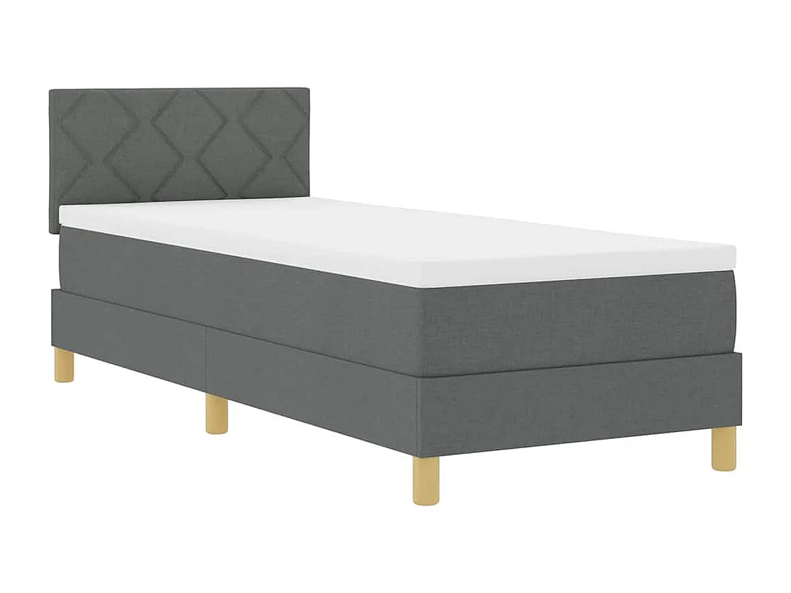 Cama box spring con colchón Gris oscuro 80 x 200 cm tela