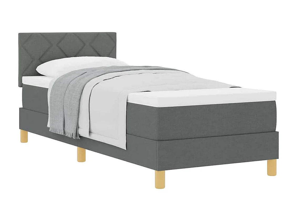 Cama box spring con colchón Gris oscuro 80 x 200 cm tela