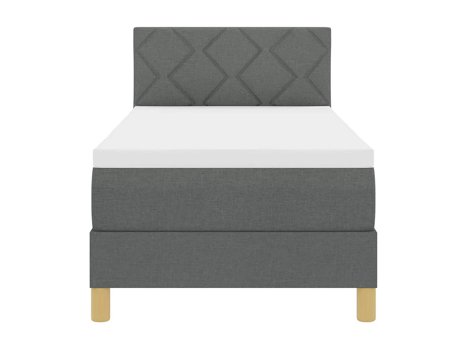 Cama box spring con colchón Gris oscuro 80 x 200 cm tela