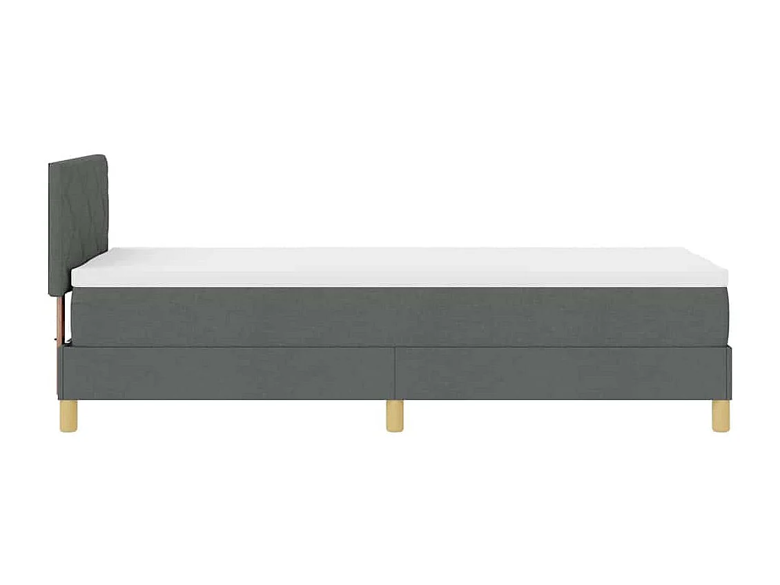 Cama box spring con colchón Gris oscuro 80 x 200 cm tela