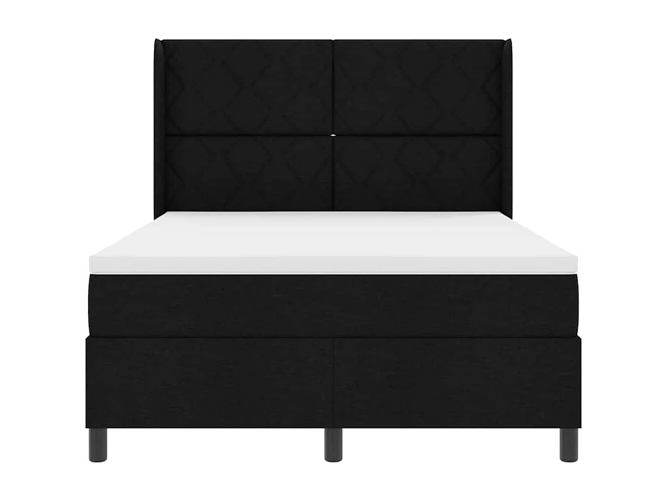 Cama Box com colchão com cabeceira Preto 140 x 200 cm tecido