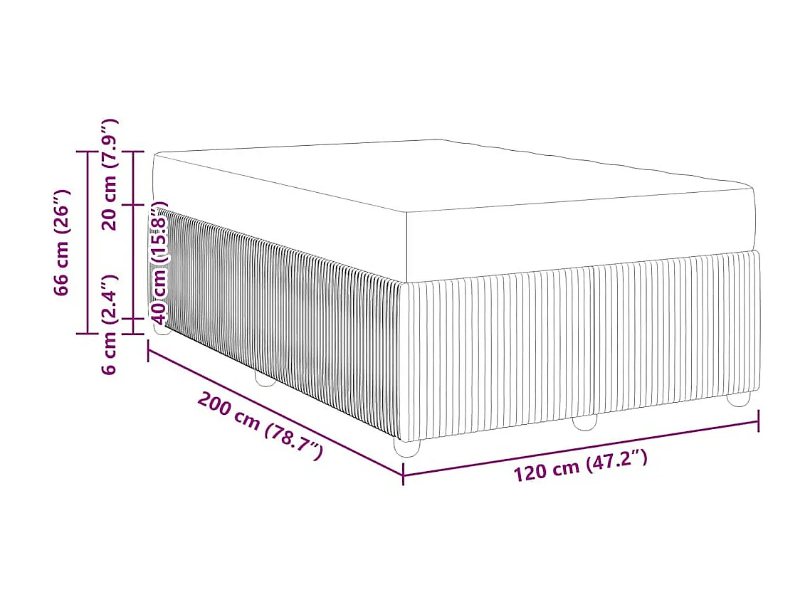 Bedframe met matras met matras Zwart 120 x 200 cm Fluweel