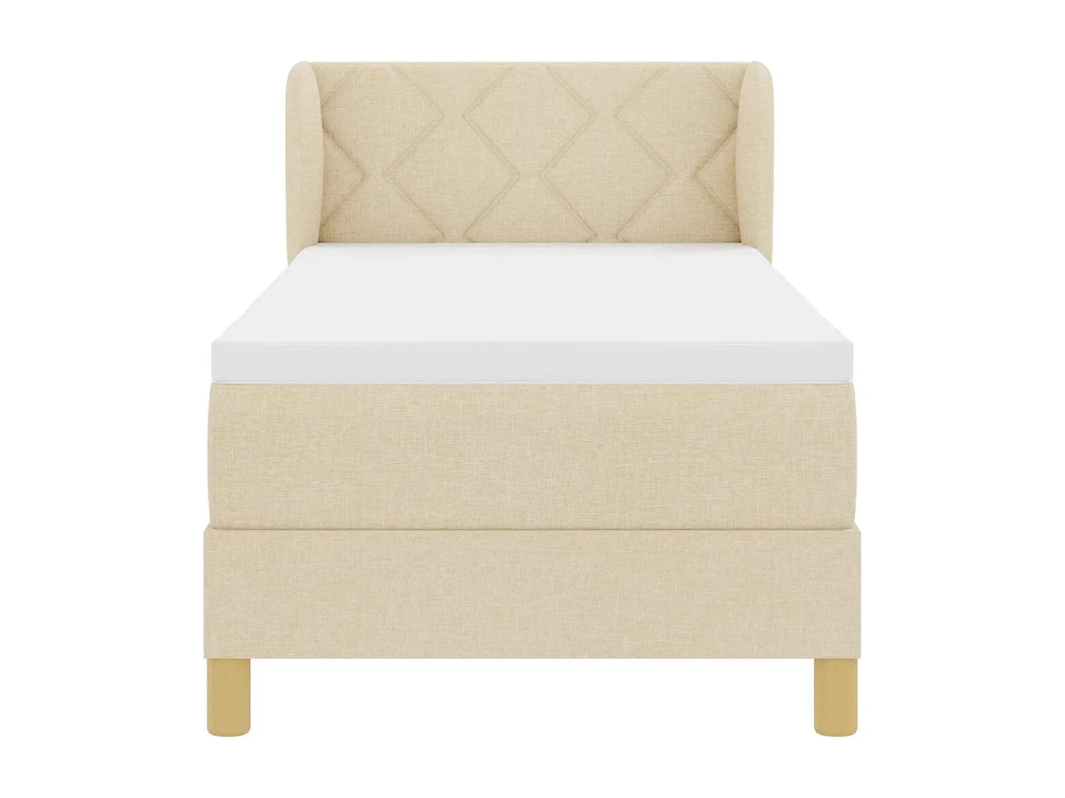 Cadre de lit avec Matelas Crème 90x200 cm Tissu Crème