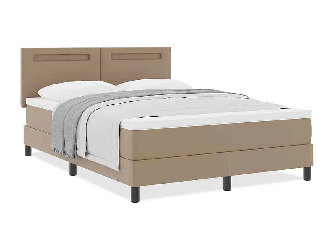 Cadre de lit avec matelas Cappuccino 140 x 200 cm Faux cuir