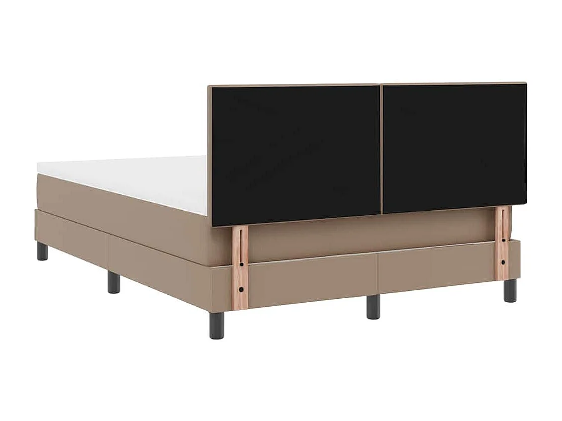 Cadre de lit avec matelas Cappuccino 140 x 200 cm Faux cuir