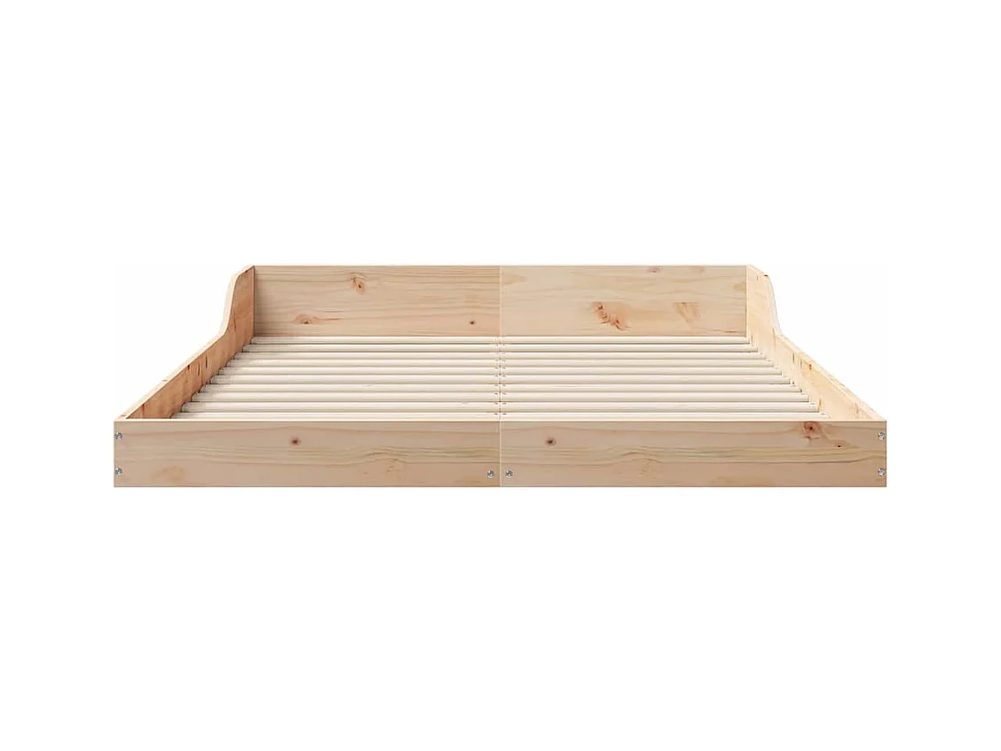 Estructura de cama Marrón 135 x 190 cm Madera maciza de pino