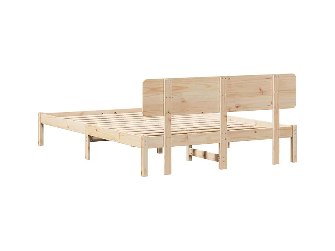 Cadre de lit avec tête de lit Naturel 160 x 200 cm