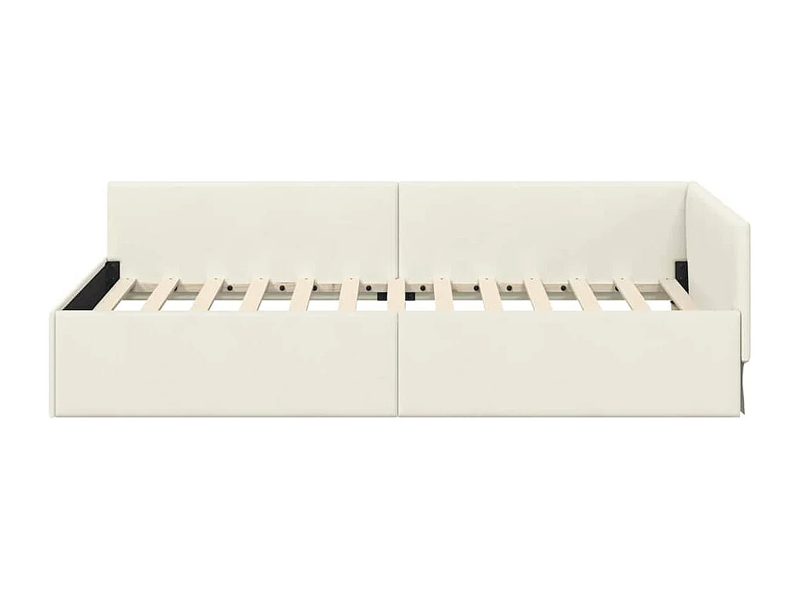 Cadre de lit d'angle Autre avec tête de lit Crème 80 x 200 cm