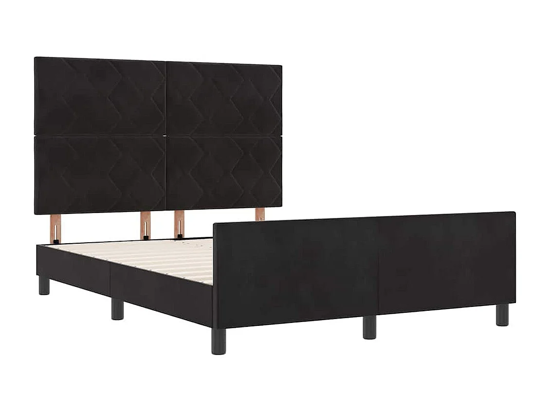 Cadre de lit avec tête de lit Noir 140 x 190 cm Velours