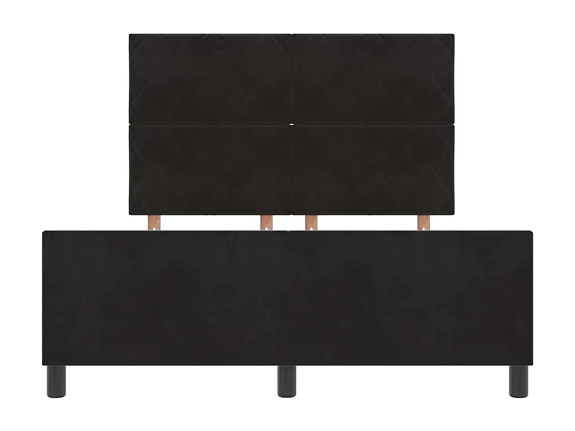 Cadre de lit avec tête de lit Noir 140 x 190 cm Velours