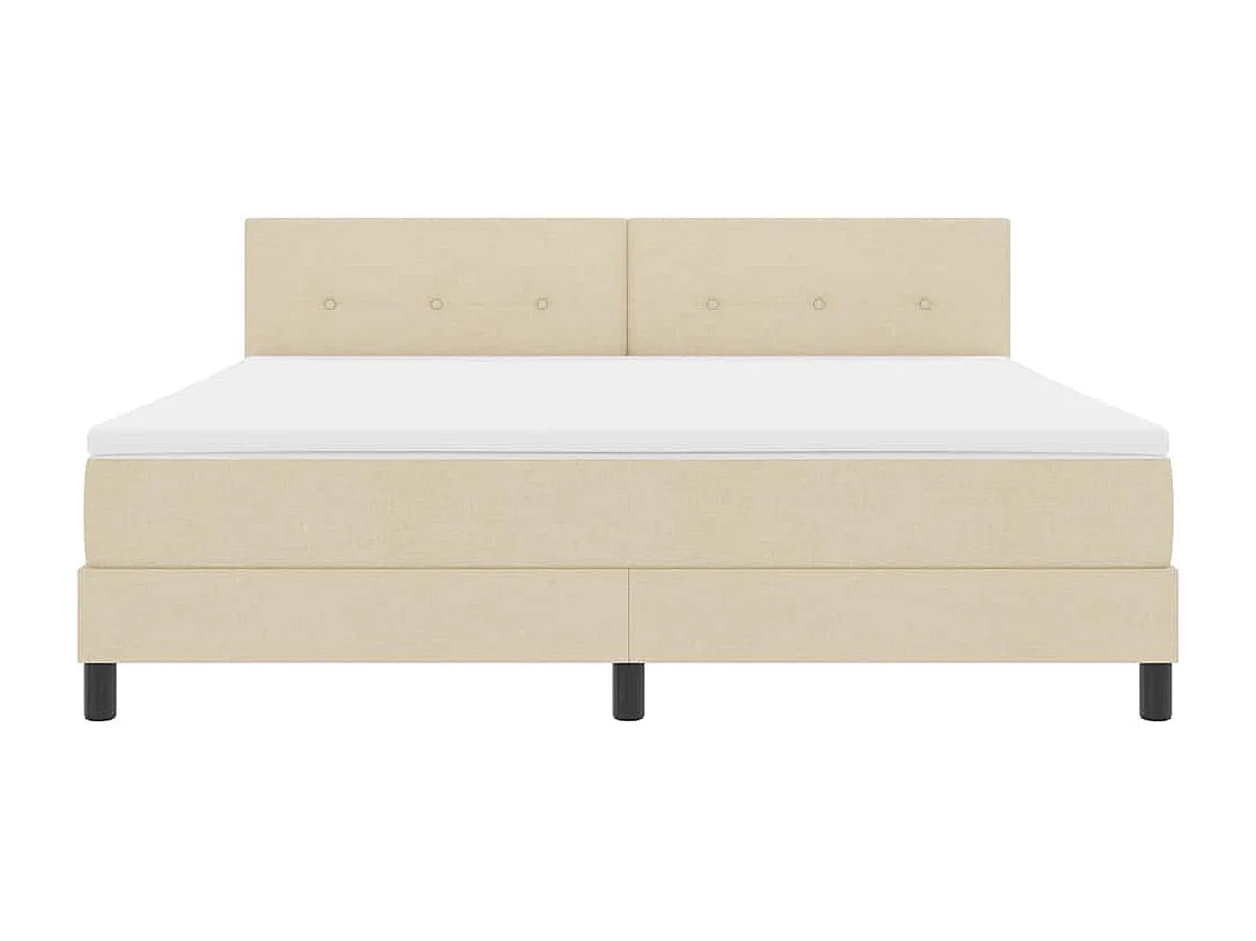 Cadre de lit avec matelas Crème 180 x 200 cm tissu