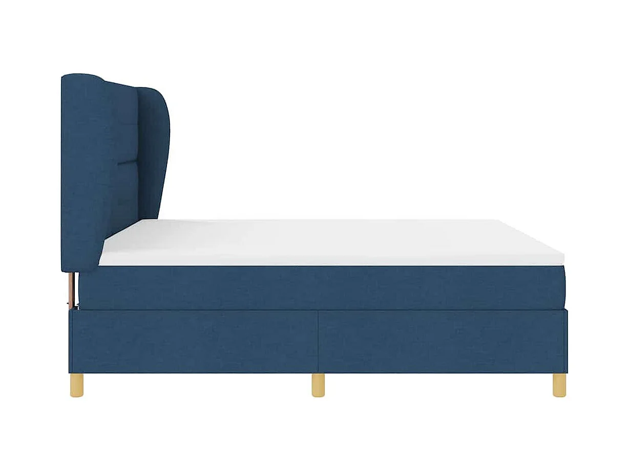 Cadre de lit avec matelas gris foncé 90x190 cm Bleu