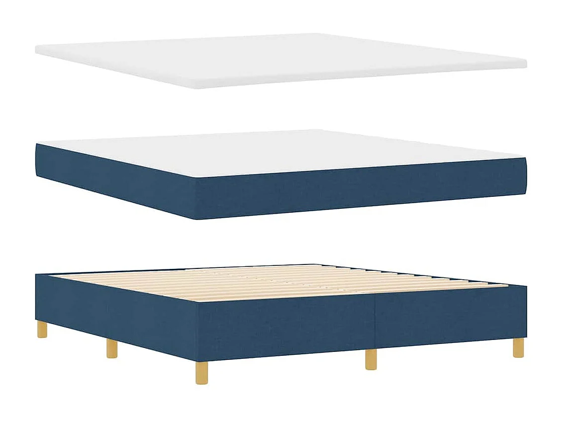 Cadre de lit avec matelas gris foncé 90x190 cm Bleu