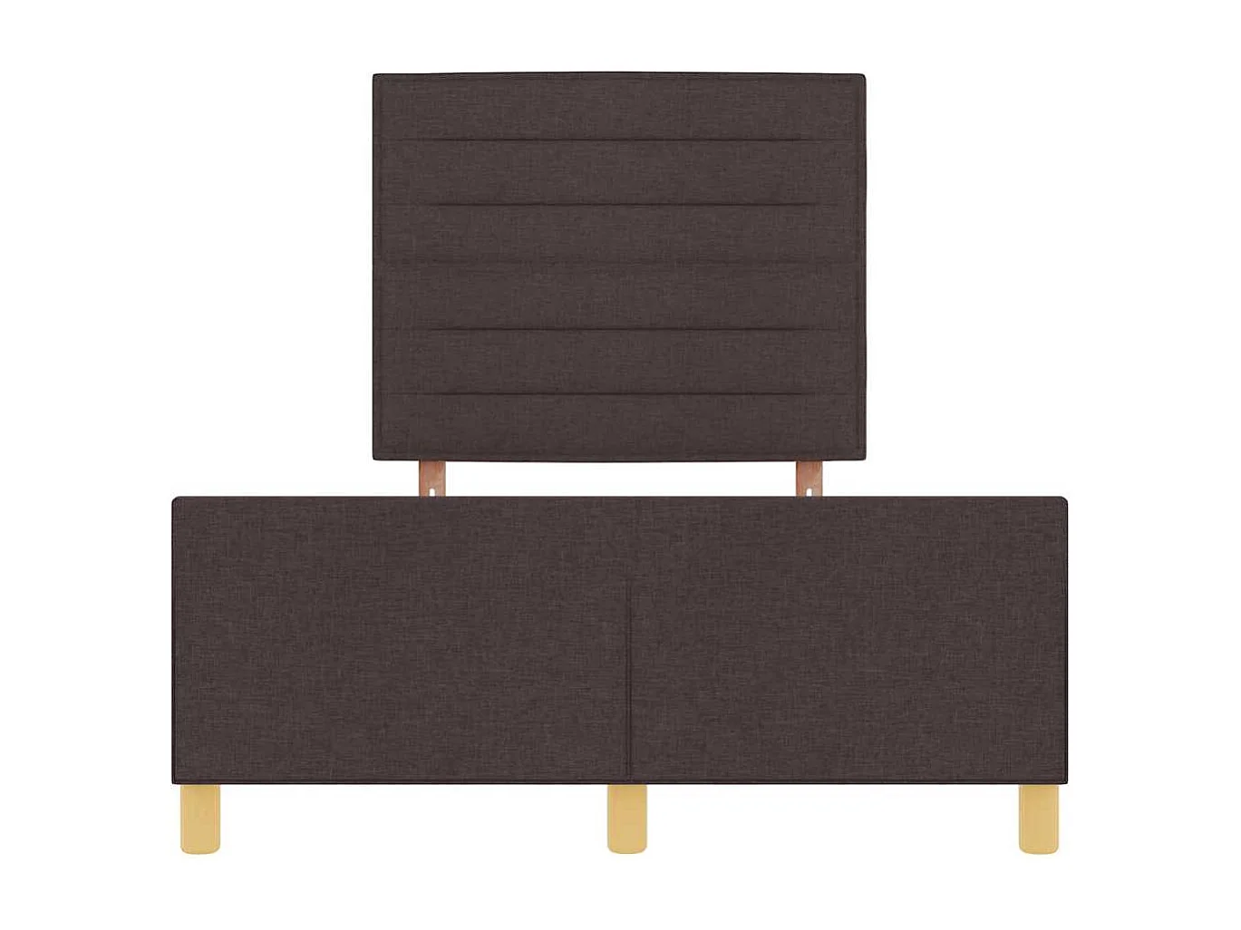 Estructura de cama con cabecera Marrón oscuro 120 x 190 cm tela