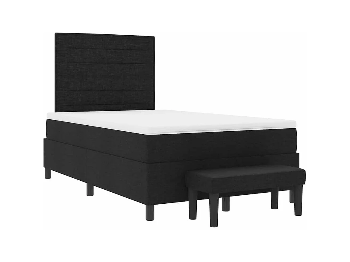Cadre de lit avec matelas Noir 120 x 200 cm tissu